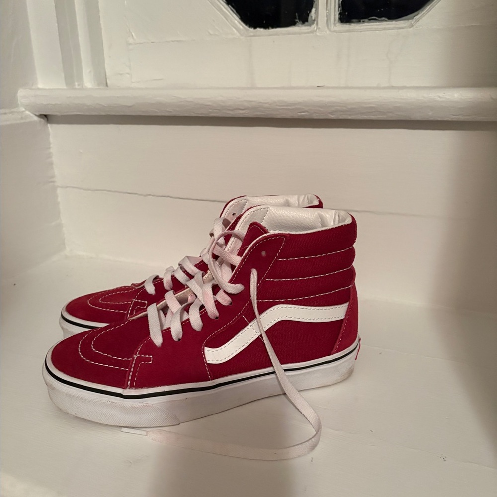 Red High-Top Vans - Picture 2 of 5